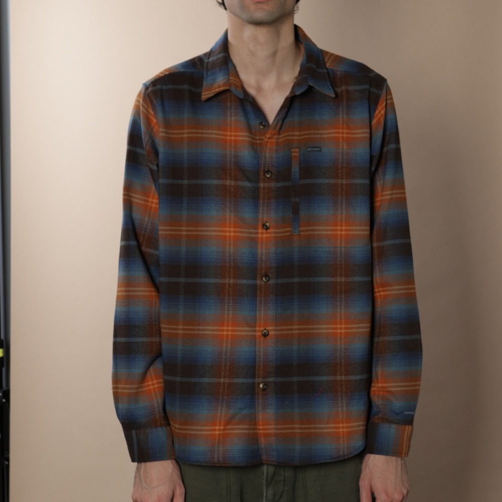 Columbia Men's Plaid Long Sleeve Button Up Shirt Size L